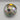 Stephen Fellerman Art Glass Hollow Sphere Paperweight with Flower