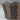Vintage Black and Gold Painted Metal Toleware Oval Cachepot