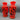Pair Vintage Bohemian Red Tango Glass Vases with Black Enamel Peacock Decoration