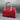 Céline Dion Red Saffiano & Snakeskin Print Satchel Handbag with Matching Card Case