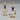Pair of Vintage Venetian Murano Hand-Blown Clear Glass Miniature Perfume Bottles with Purple and Gold Gilt Accents and Decorative Glass Stoppers