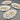 Set of 4 Vintage White Ceramic Ice Cream Sundae Dishes with Colorful Retro Typography Featuring Ice Cream Flavors