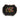 Vintage Hand-Painted Black Toleware Serving Tray with Colorful Floral Bouquet and Gold Scrollwork Border – Scalloped Edge