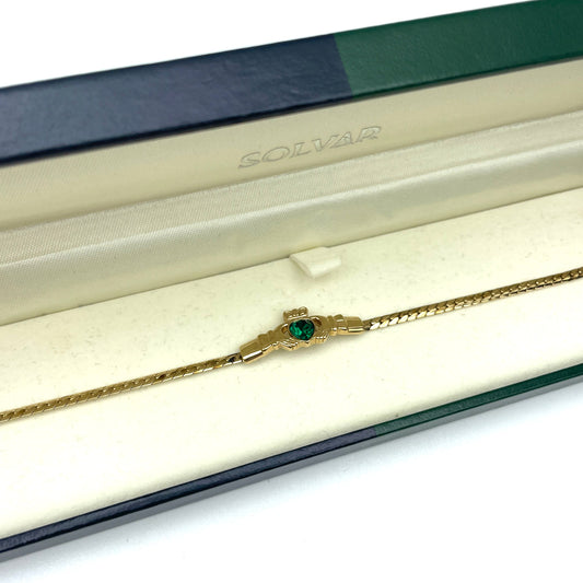 18k Gold Plate Claddagh Tennis Bracelet