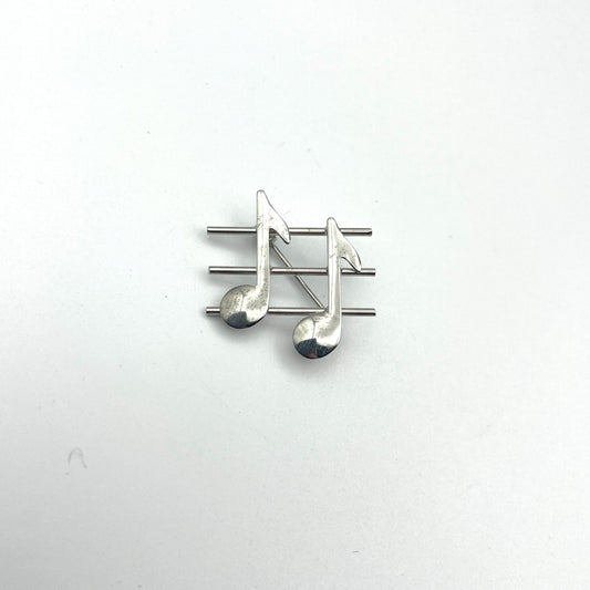 Sterling Silver Music Notes Pin