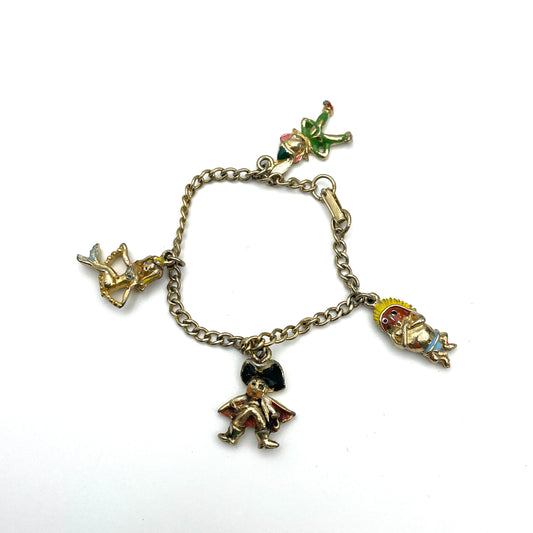 Vintage Charm Bracelet with Four Charms