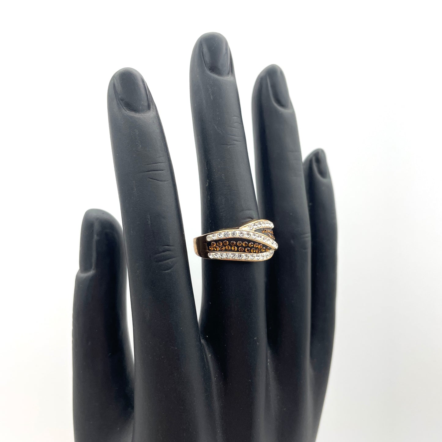 Crystal Rose Gold Ring & Earring Set