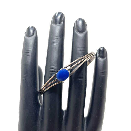 Vintage Sterling Silver & Lapis Lazuli Bracelet