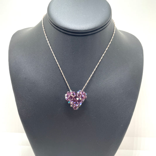 Sterling Silver Purple Heart Necklace