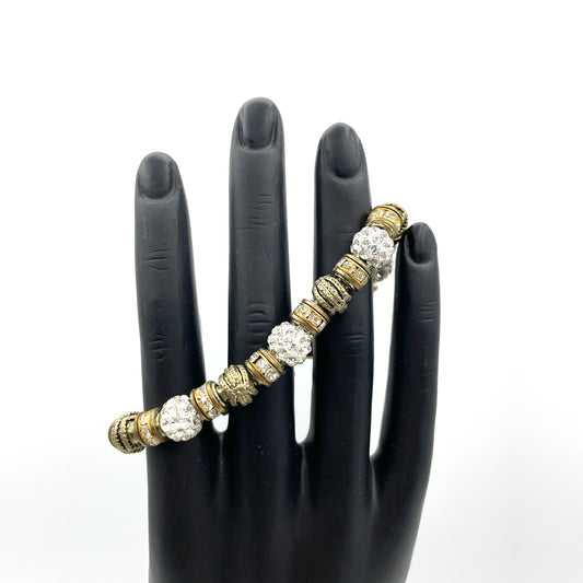 Beautiful Crystal & Black Beaded Designer Bracelet