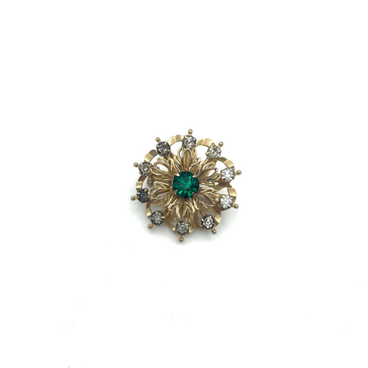 Vintage Green Sparkly Pin