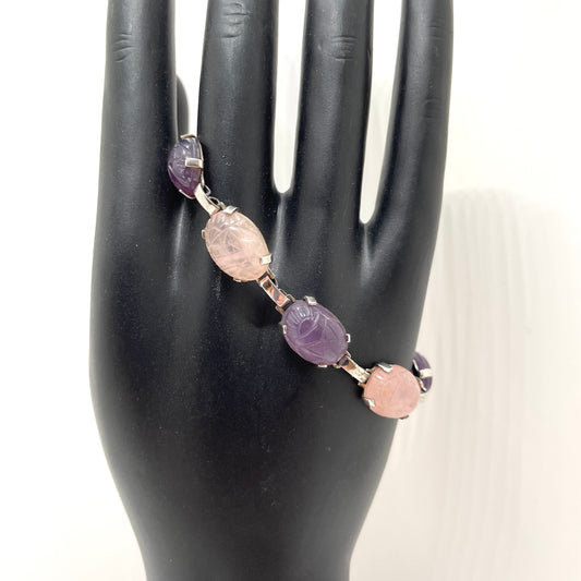 Vintage Amethyst & Rose Quartz Bracelet