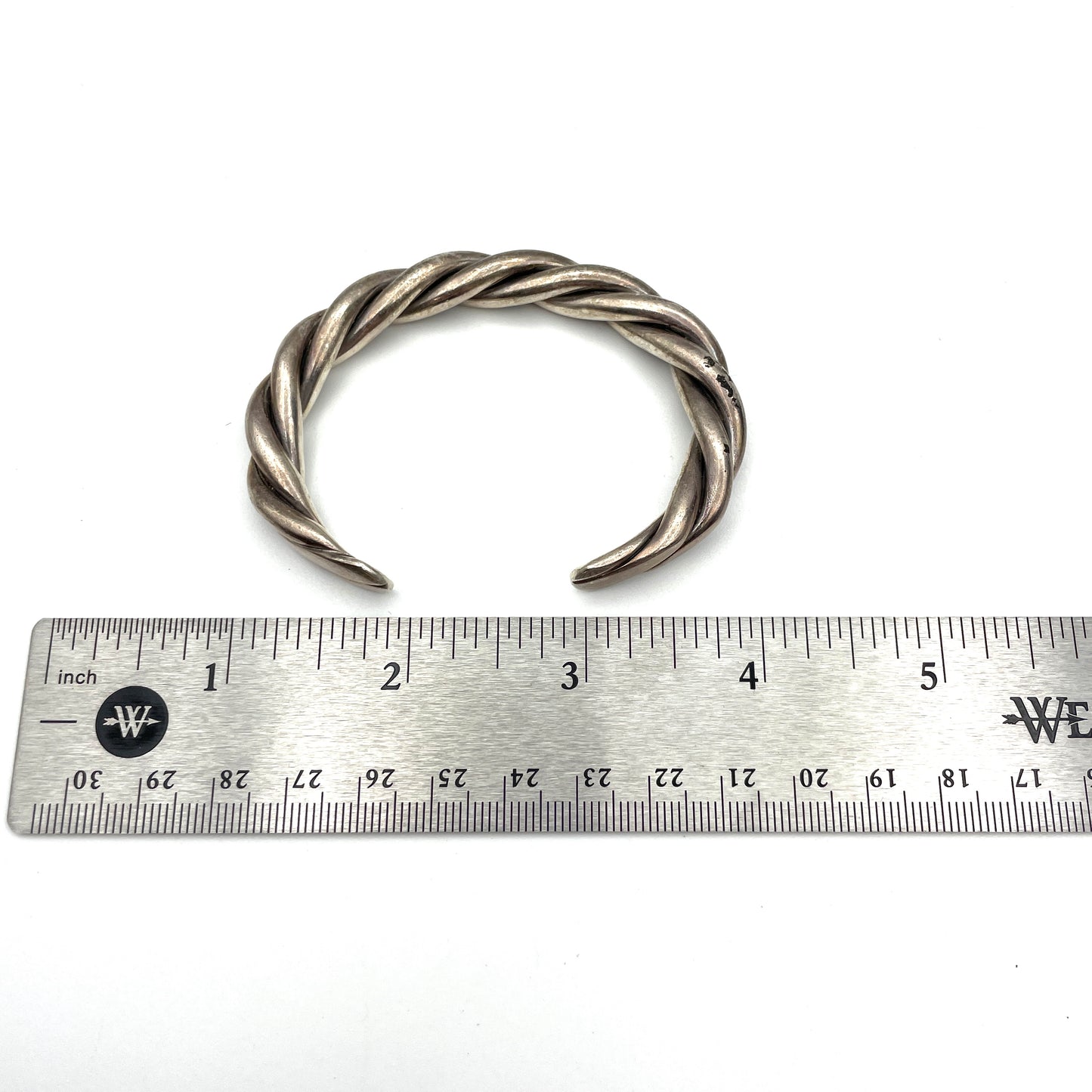 Vintage Solid Sterling Silver Braided Cuff Bracelet