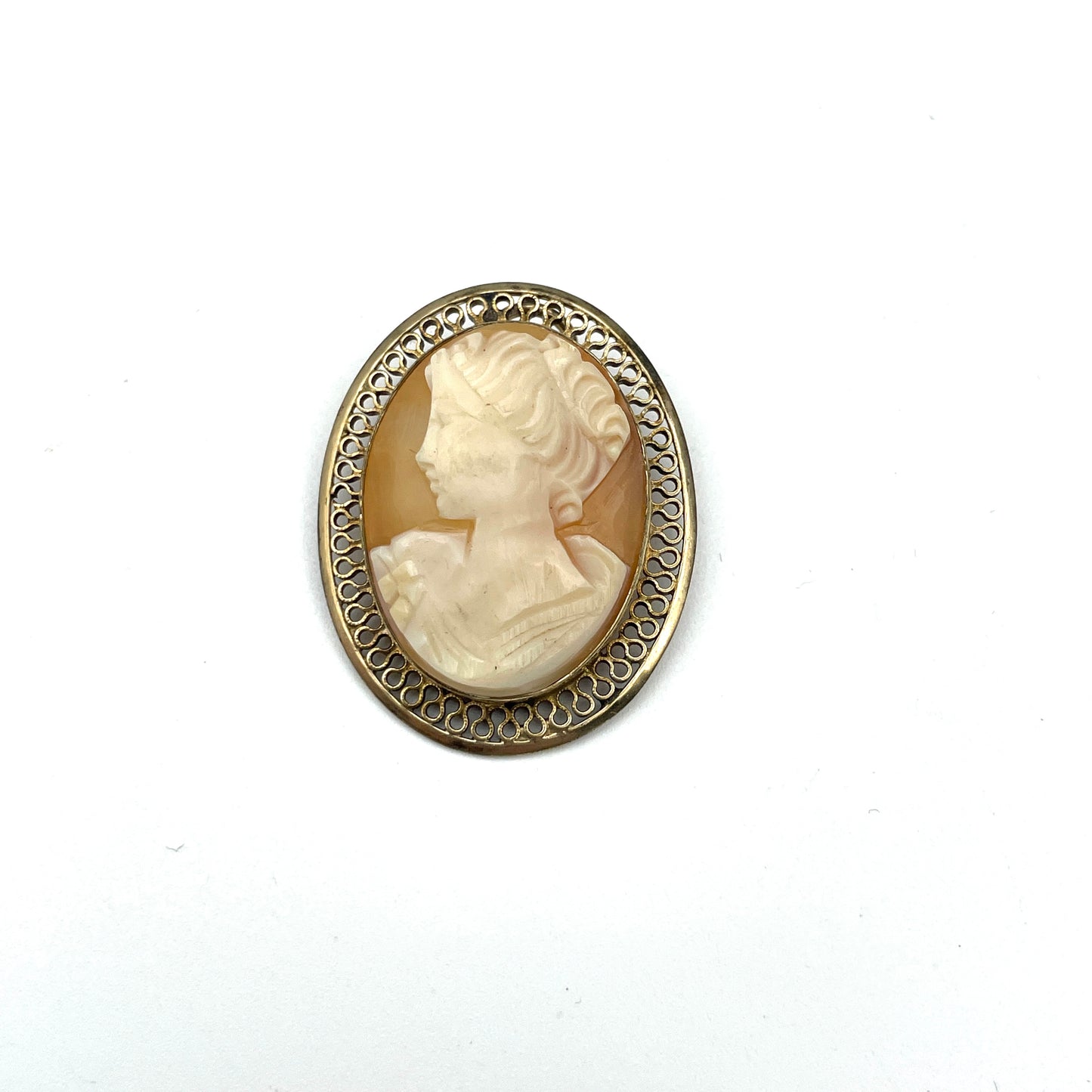 Vintage Carved Cameo with Gold Filled Border