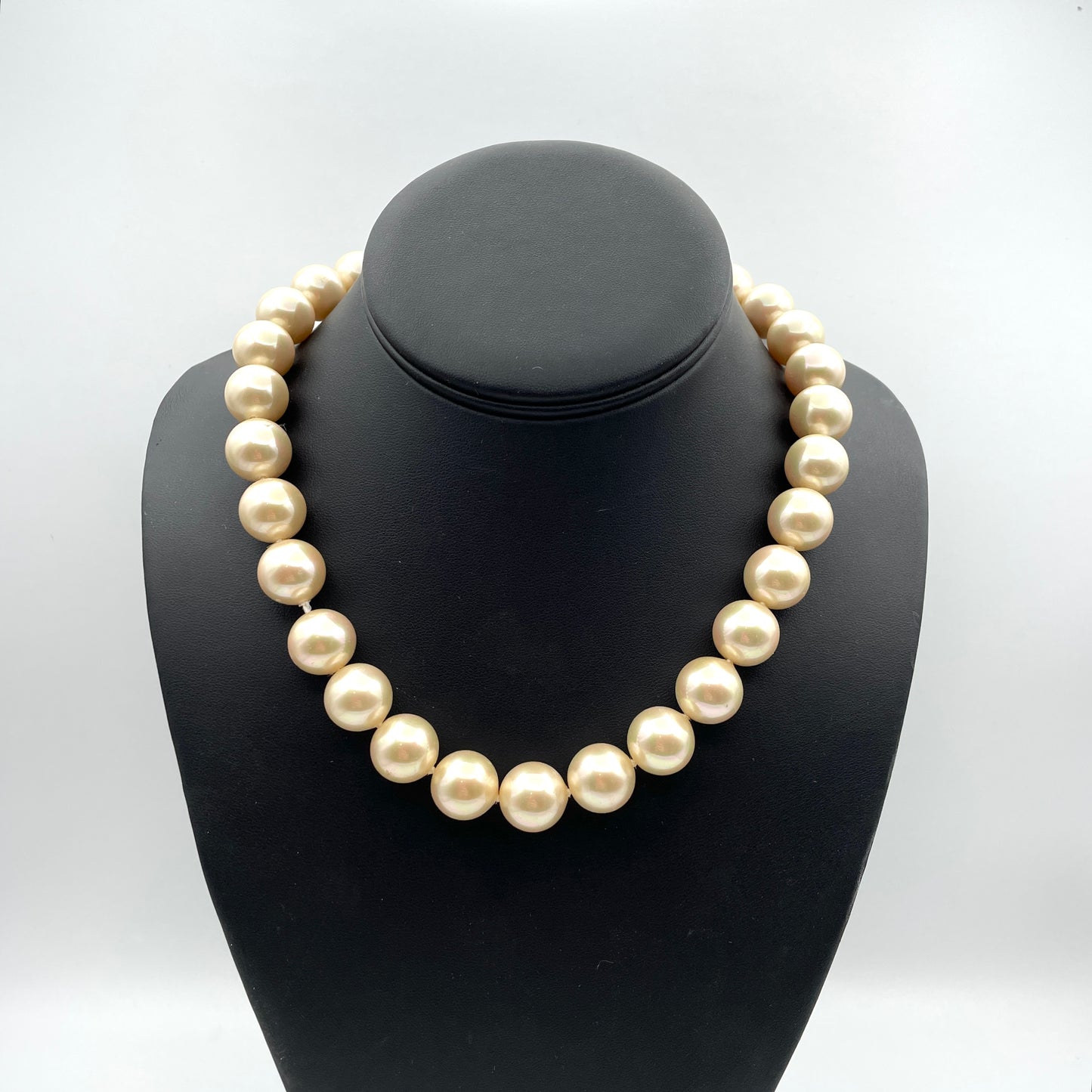 Pearl Necklace with Sterling Silver Clasp