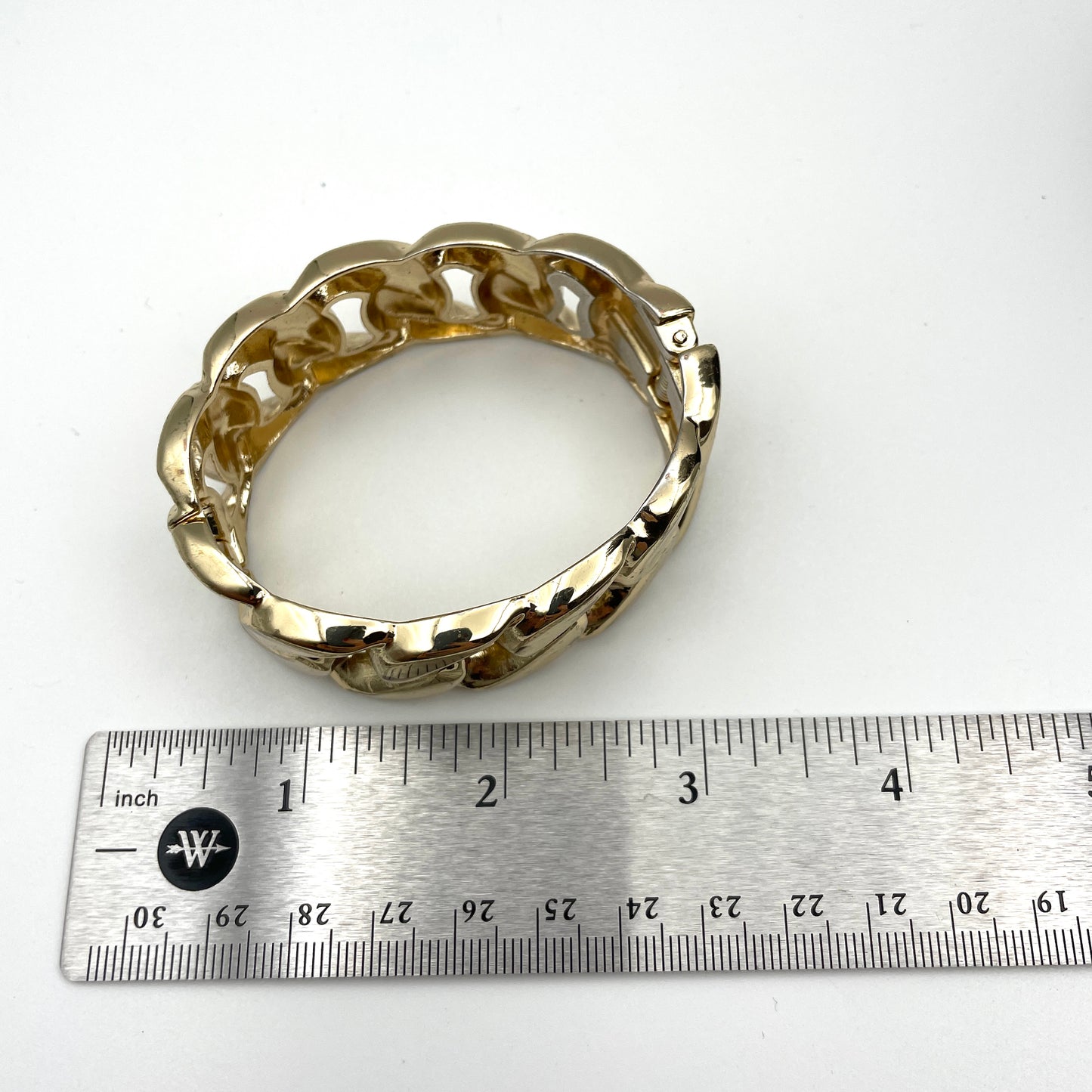 Gold Tone Hinged Bangle Bracelet