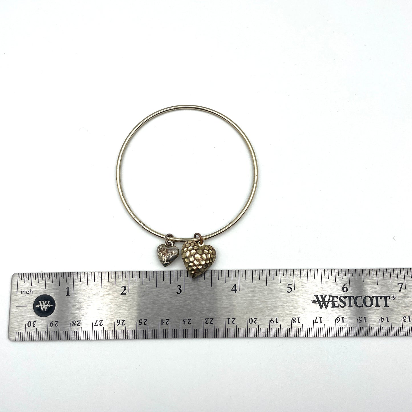Vintage Lightweight Heart Charm Bracelet