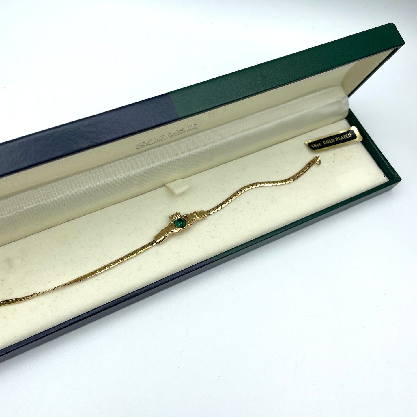 18k Gold Plate Claddagh Tennis Bracelet