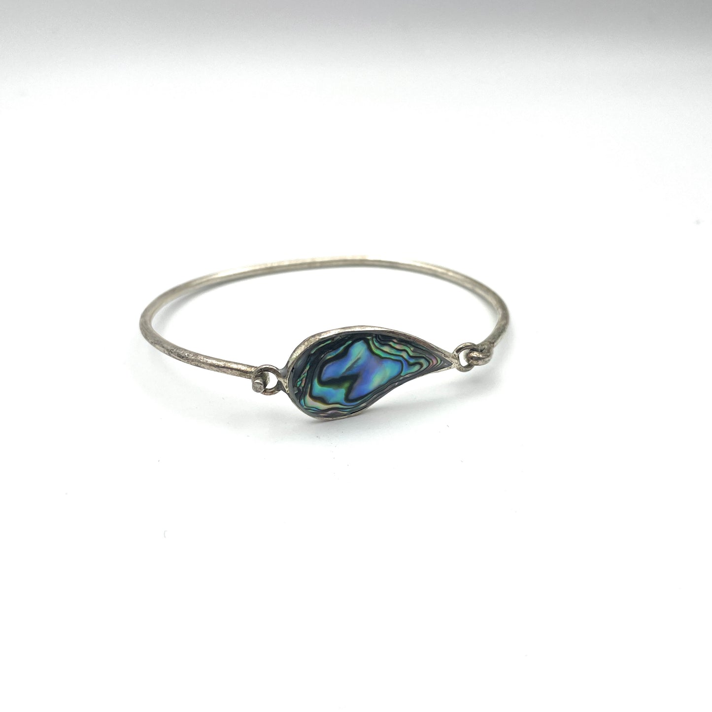 Vintage Sterling Bracelet with Abalone Clasp