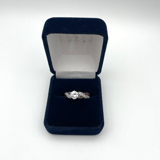 Sterling & CZ Crystal Ring - Size 7.5