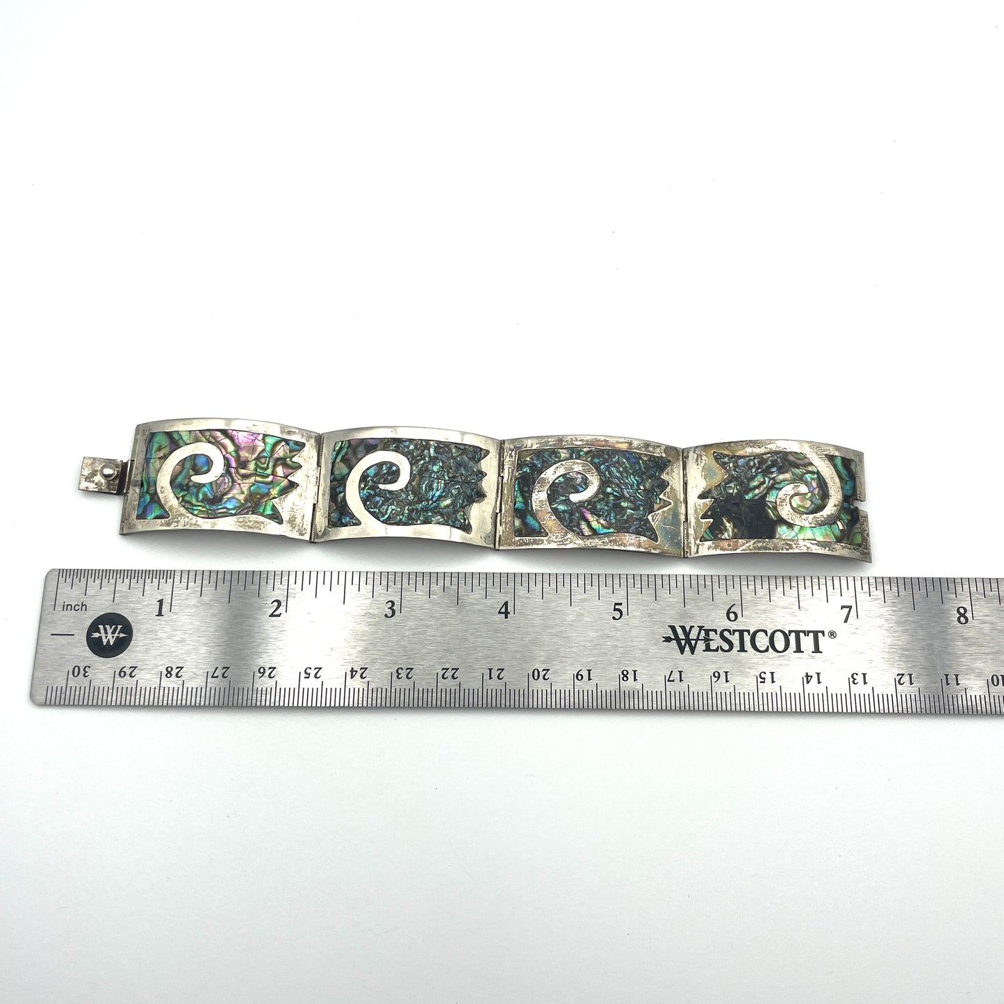 Vintage Mexican Sterling & Abalone Bracelet