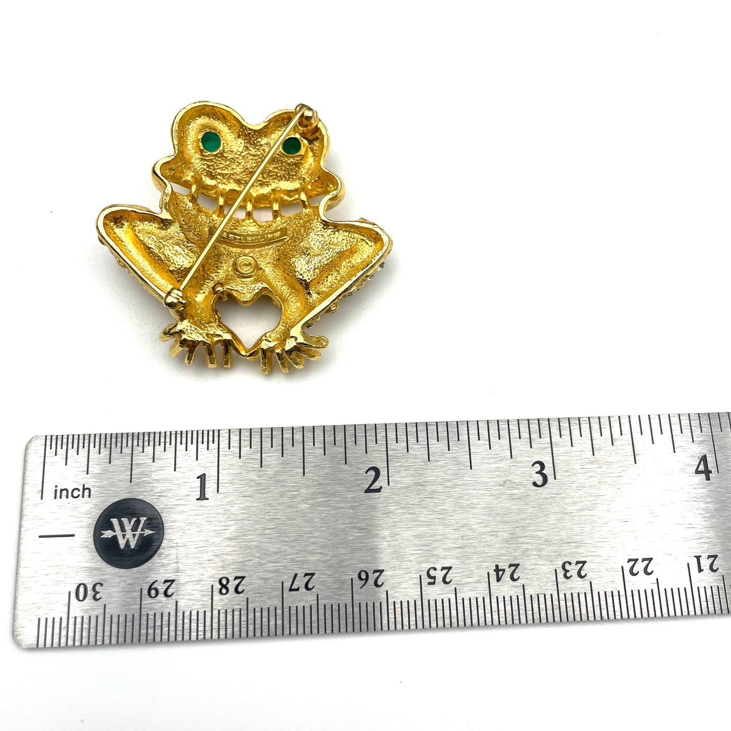 Designer Crystal Frog Pin