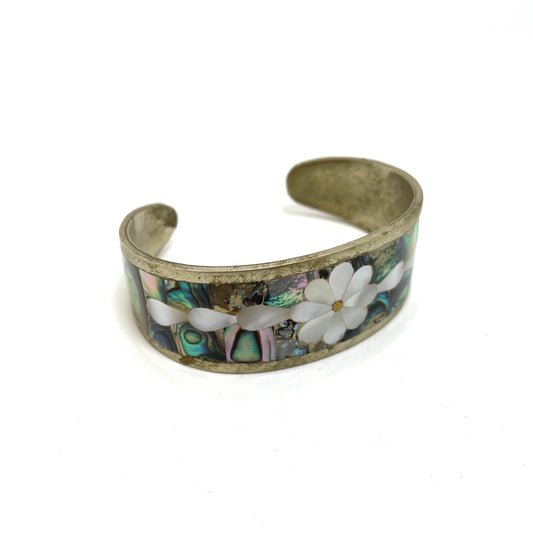 Vintage Mexican Shell Inlay Child's Bracelet