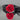 Black Glass Bead Bracelet with Red Rose