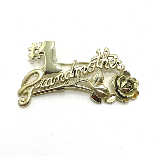 #1 Grandmother Pin / Brooch with Rose