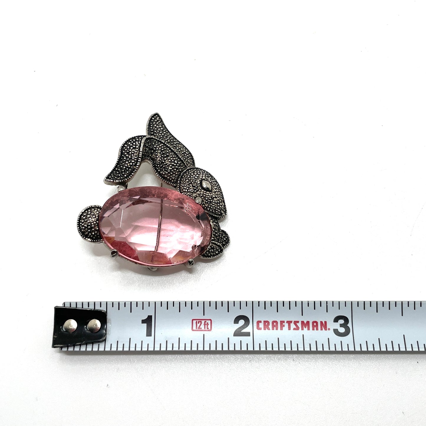 Vintage Rabbit Pin with Pink Stone