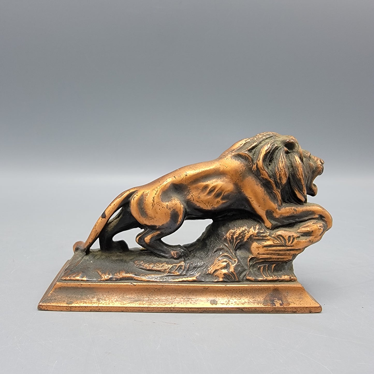 Vintage Metal Figure of Lion with Lions Club Pin