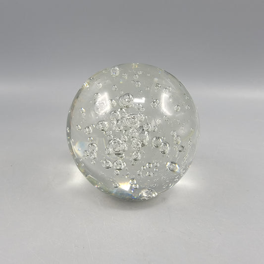 Vintage Crystal Airtrap Bubble Paperweight