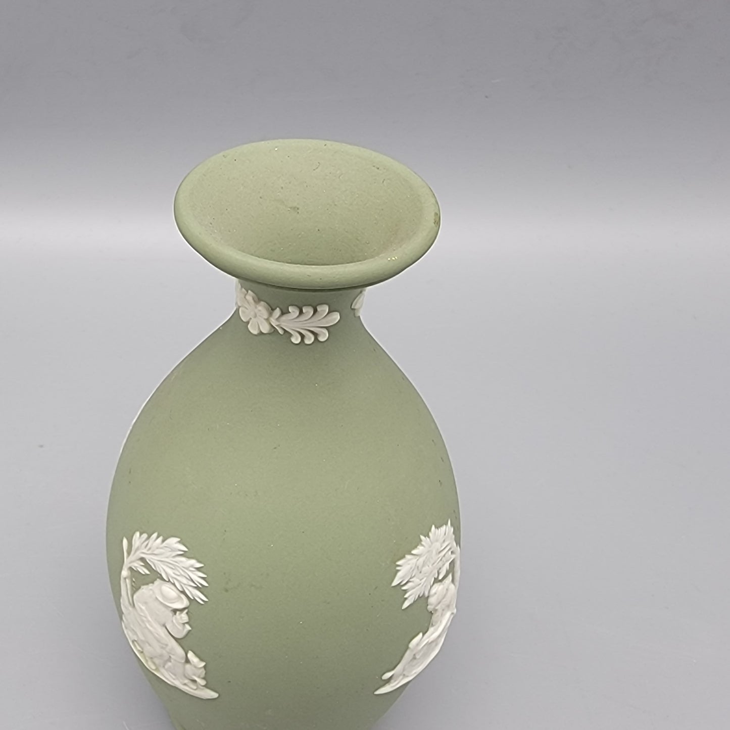 Wedgwood Sage Green Jasperware Bottle Vase