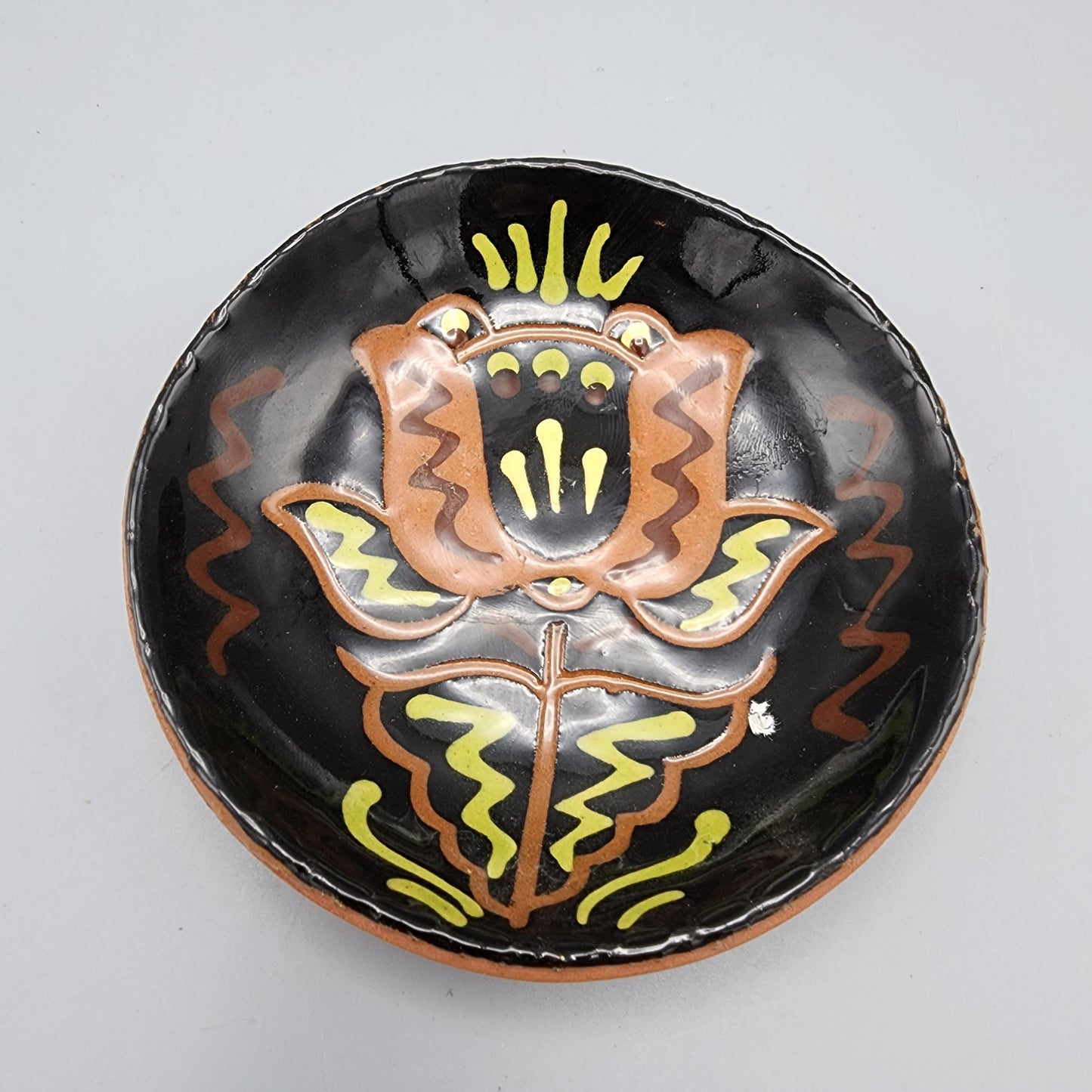 Breininger Pottery Redware Sgraffito Plate
