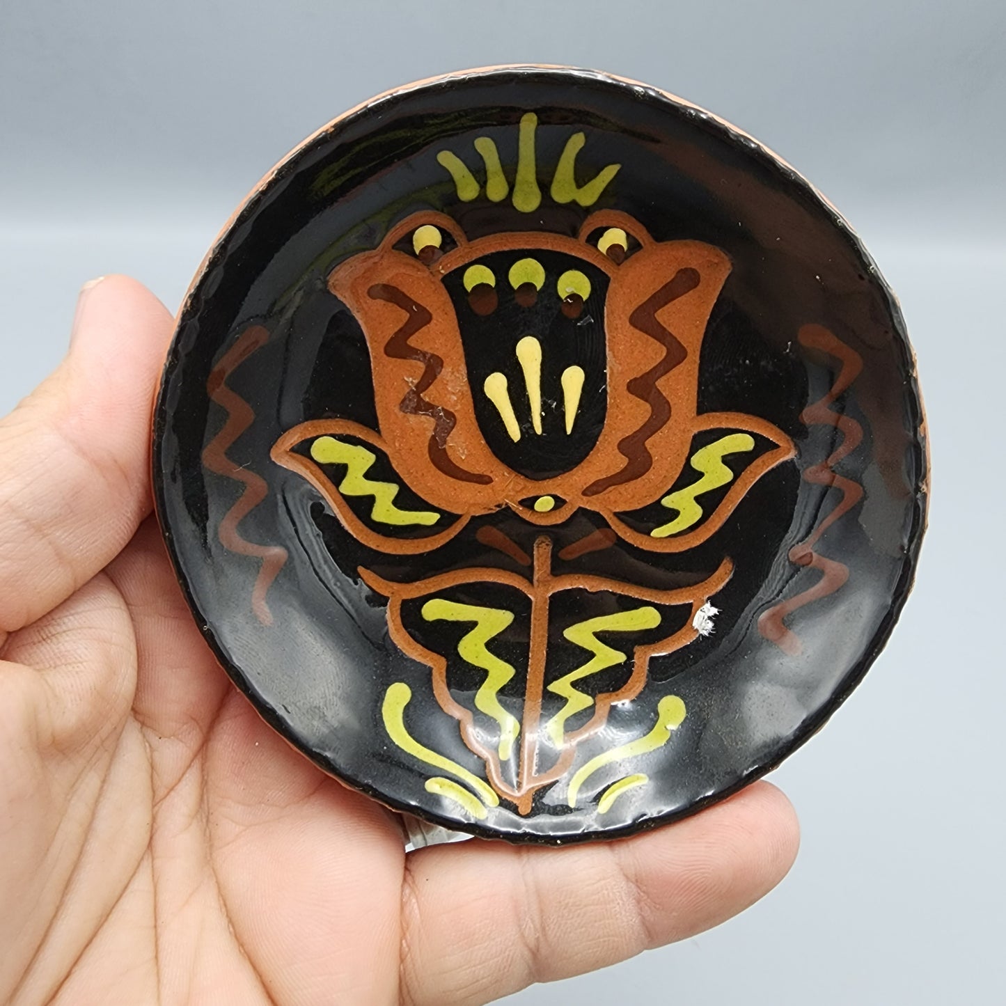Breininger Pottery Redware Sgraffito Plate