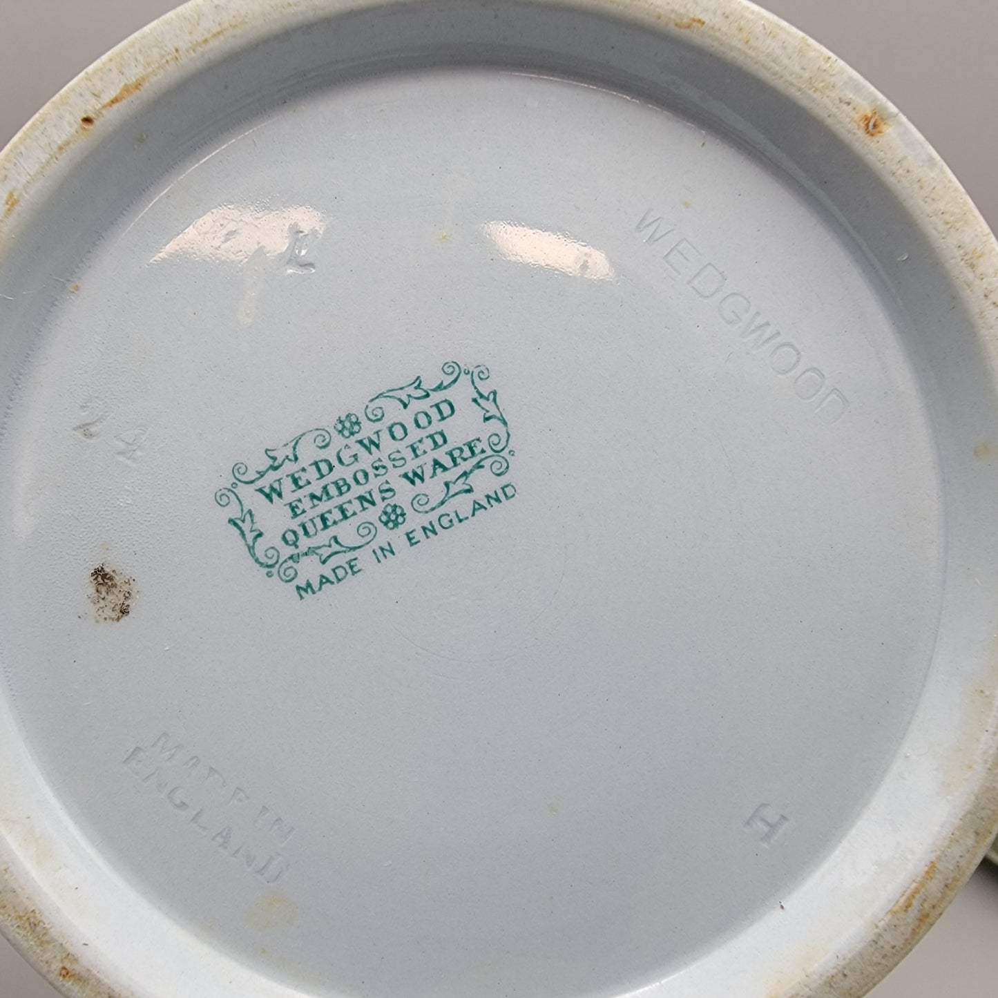 Wedgwood Queensware White on Blue Upright Jug ShopSBH