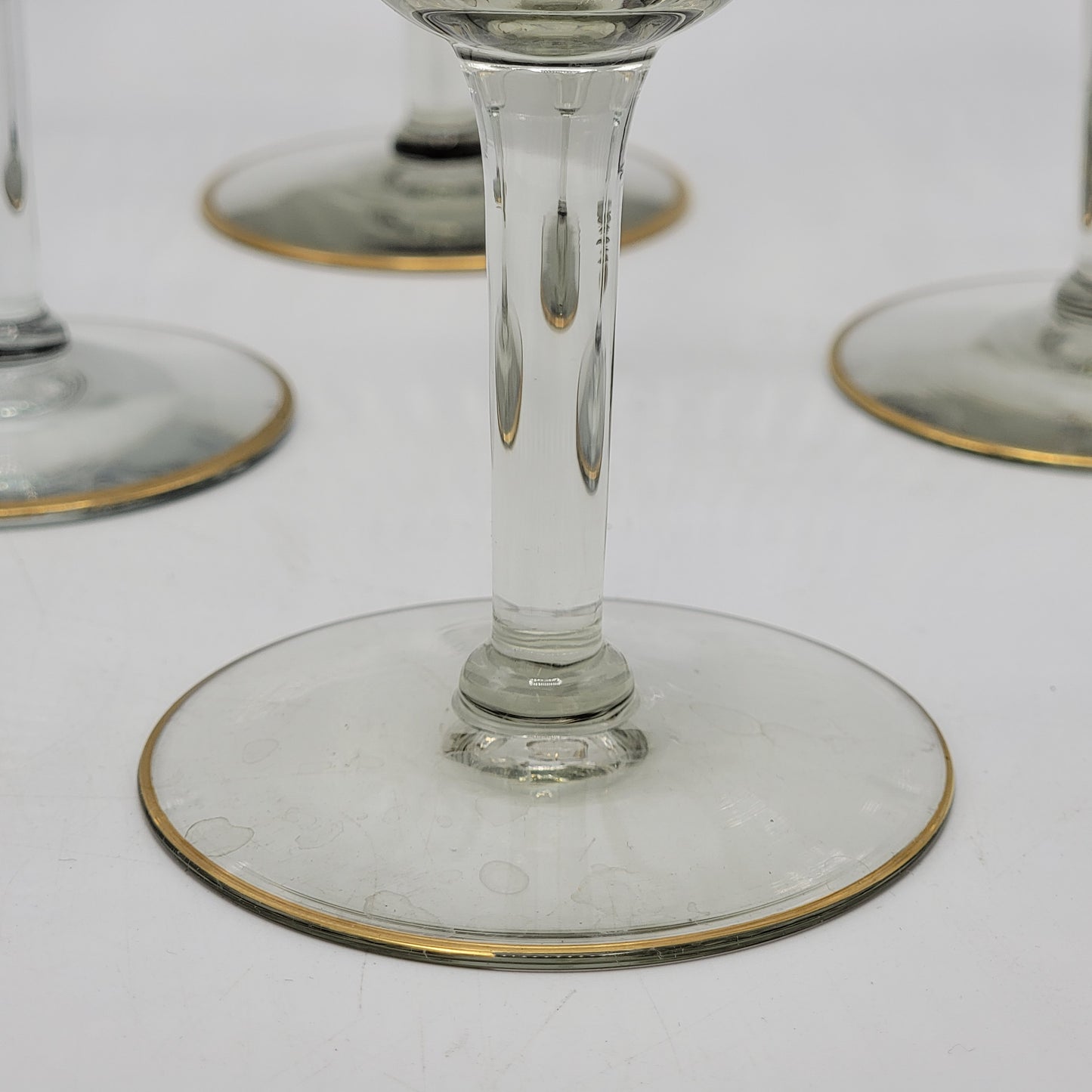Set of 6 Tiffin Glasses with Gold Encrusted Floral Decoration