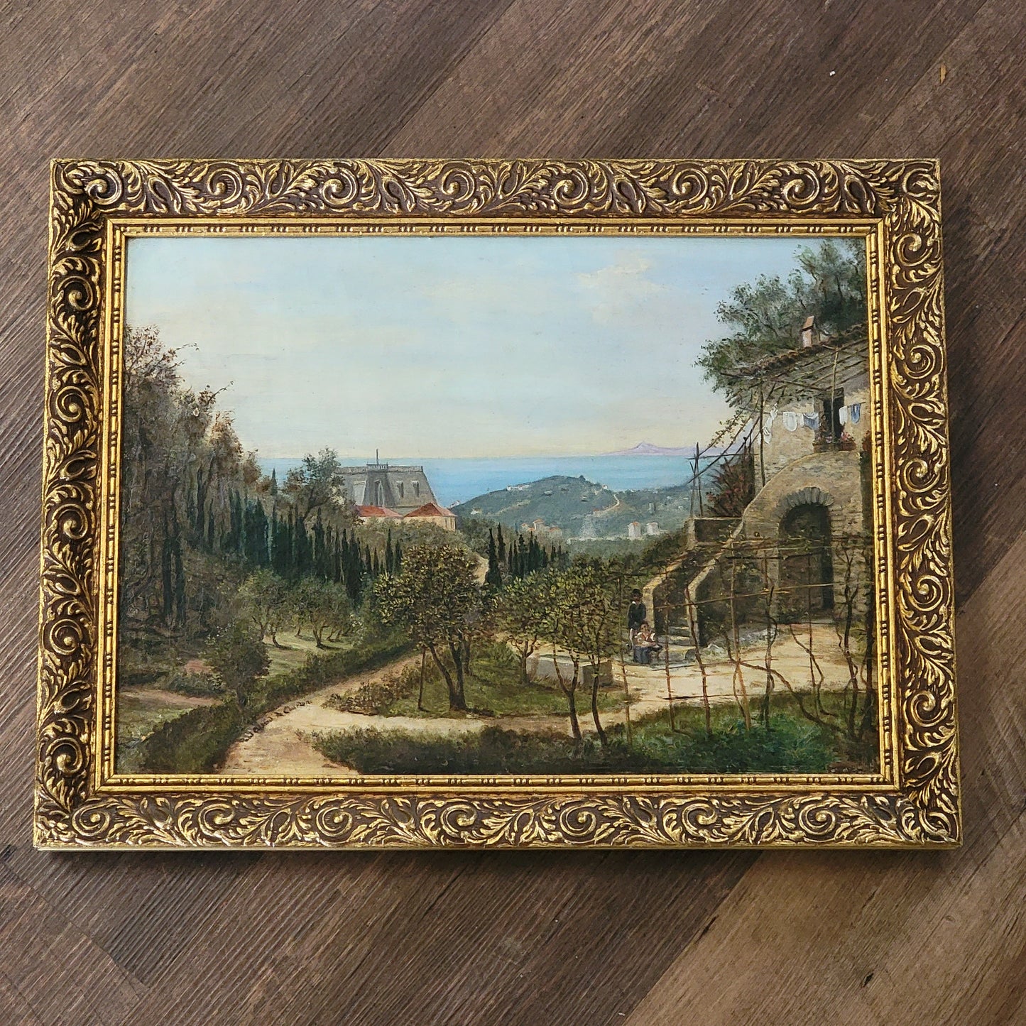 Antique Paul Alfred de Curzon Painting in Ornate Frame