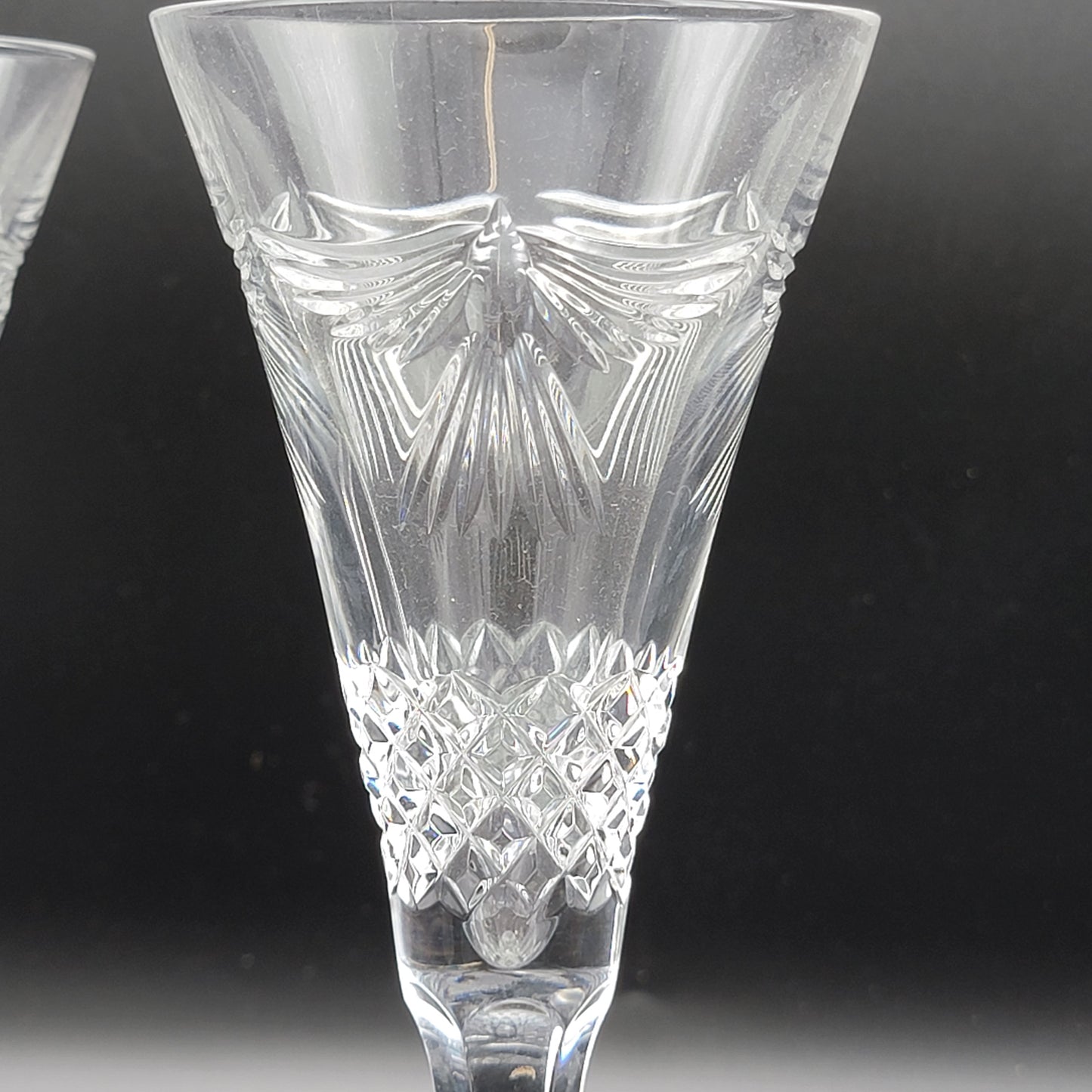 Pair of Waterford Crystal Millennium Peace Dove Toasting Champagne Flutes