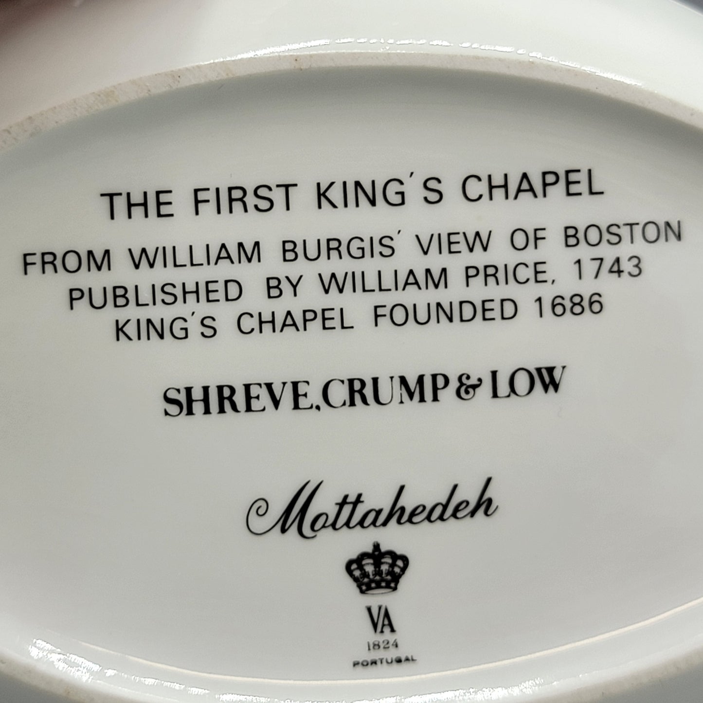 Mottahedeh Porcelain King's Chapel Boston Tray