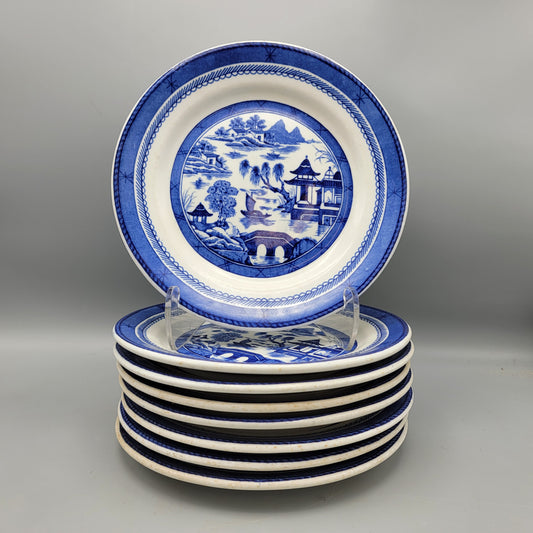 Shenango China Blue Willow Plates - Set of Eight