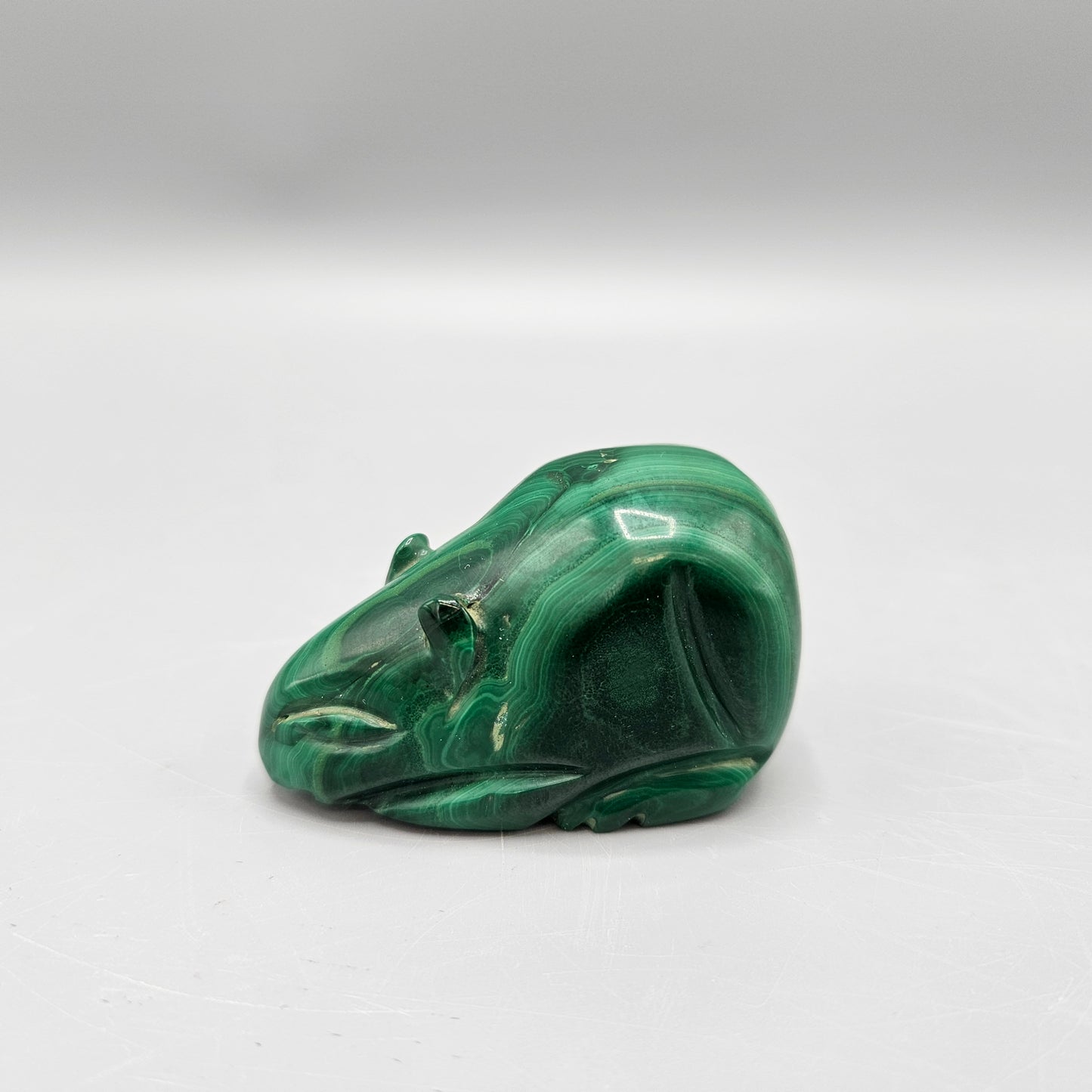 Carved Malachite Mouse