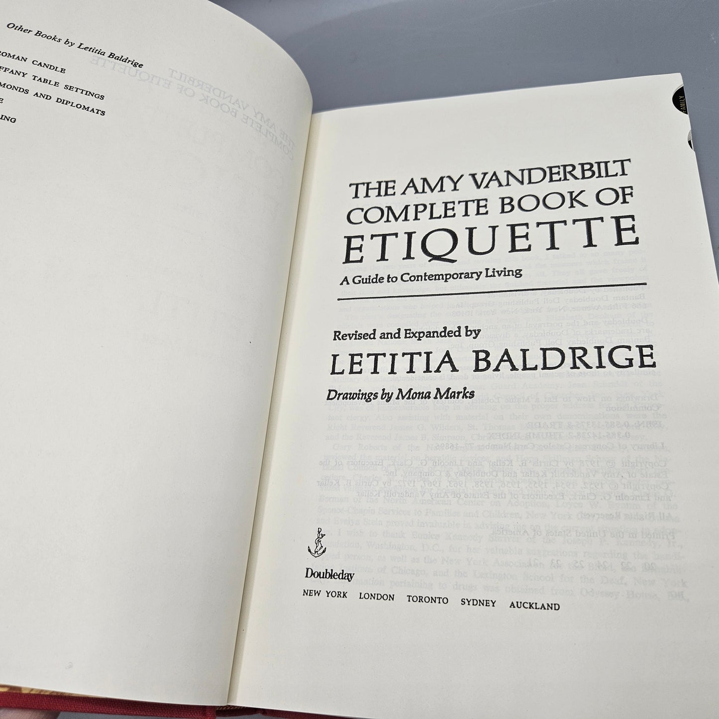 Letita Baldridge "The Amy Vanderbilt Complete Book of Etiquette"