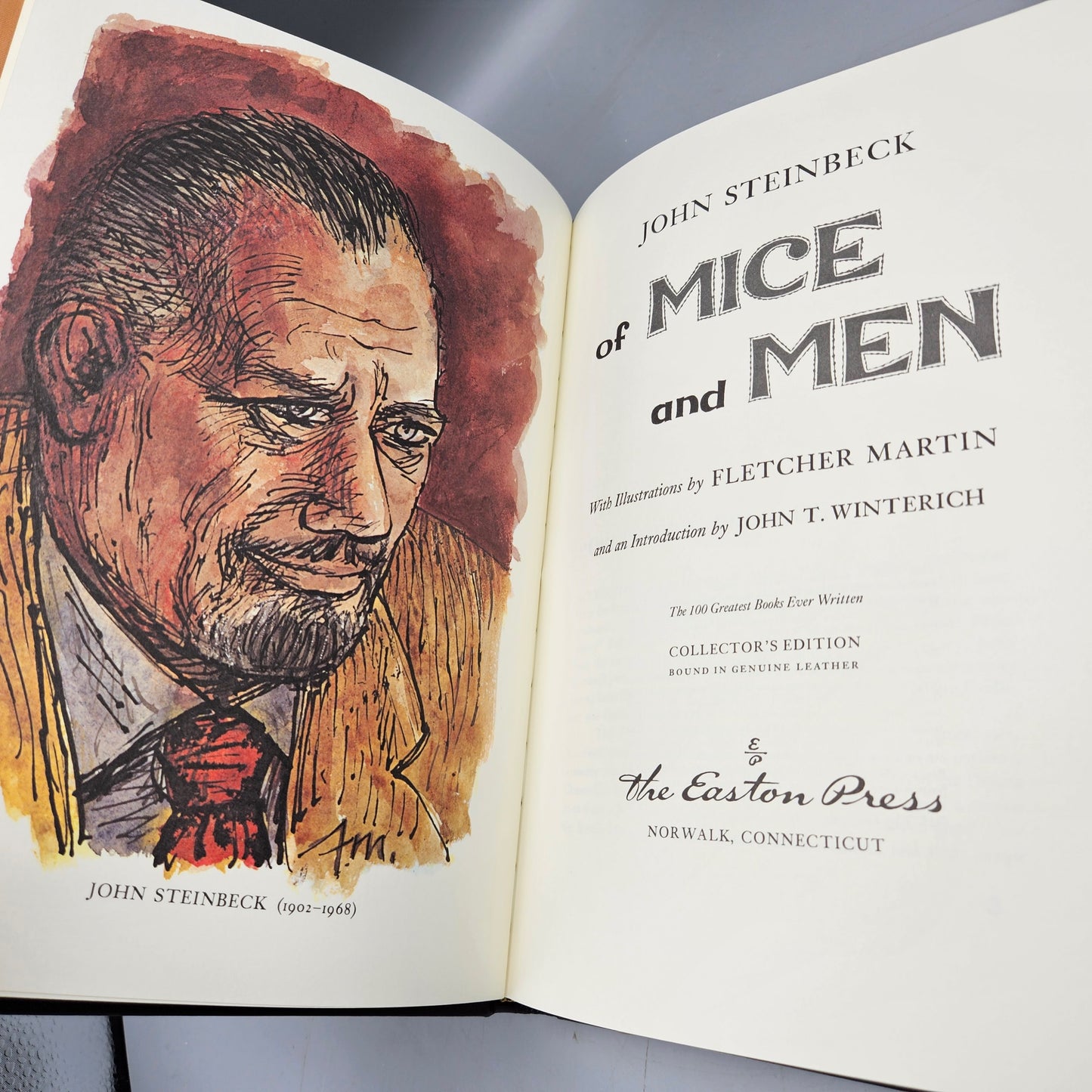 Leatherbound Book - John Steinbeck Of Mice and Men