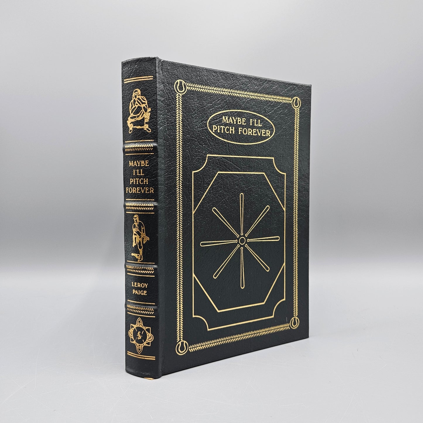 Leatherbound Book - Stachel Paige "Maybe I'll Pitch Forever" Easton Press