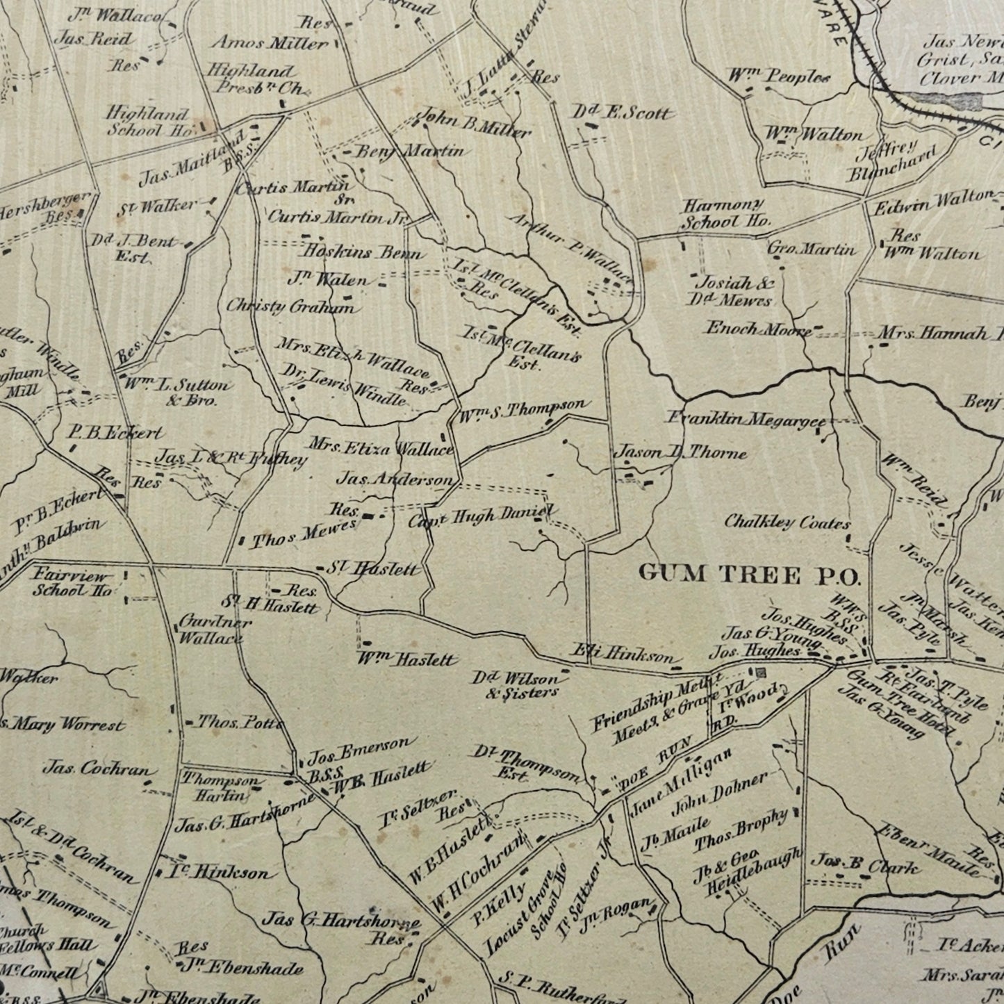 1873 Chester County Pennsylvania Farm Atlas - Highland Township