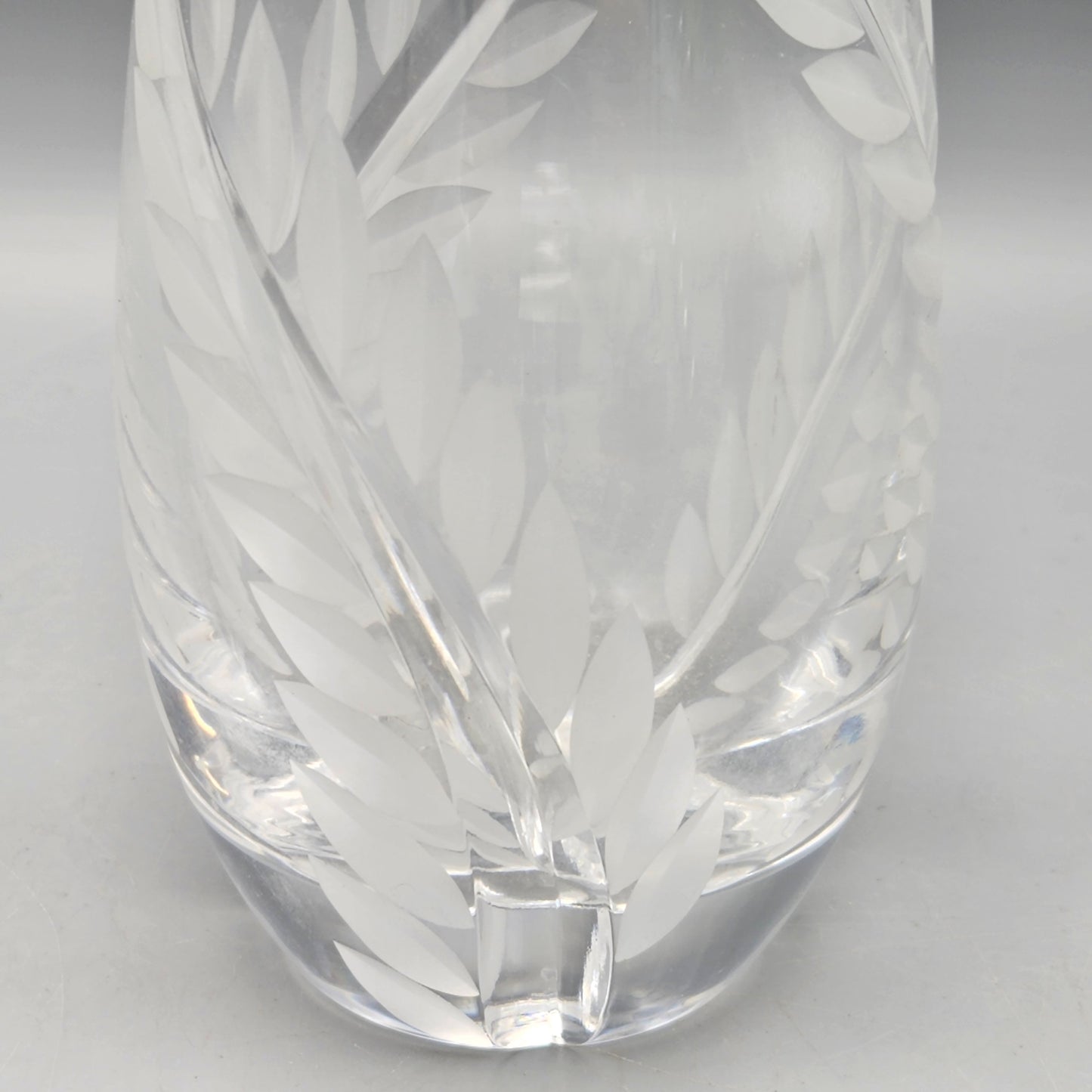 Cut and Engraved Lead Crystal Vase
