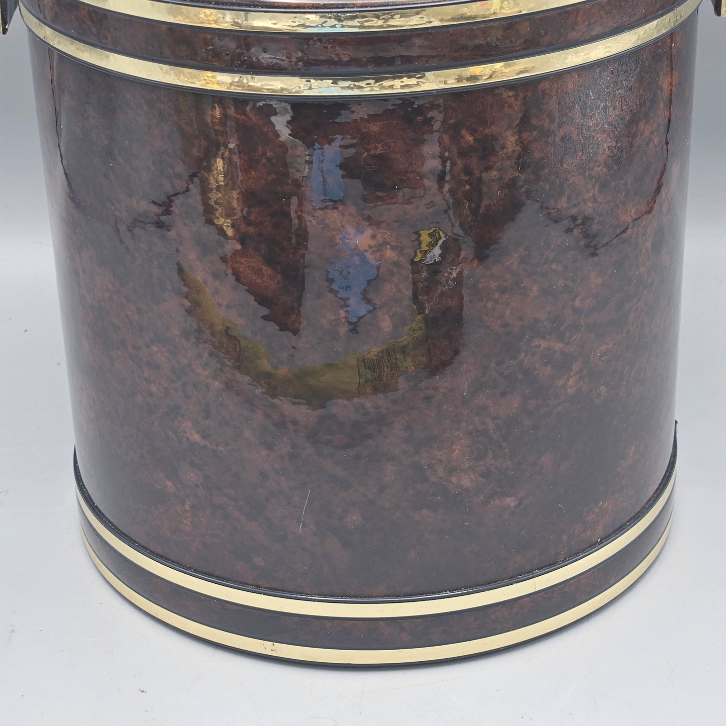 Vintage Bronze Vinyl and Gold Ice Bucket