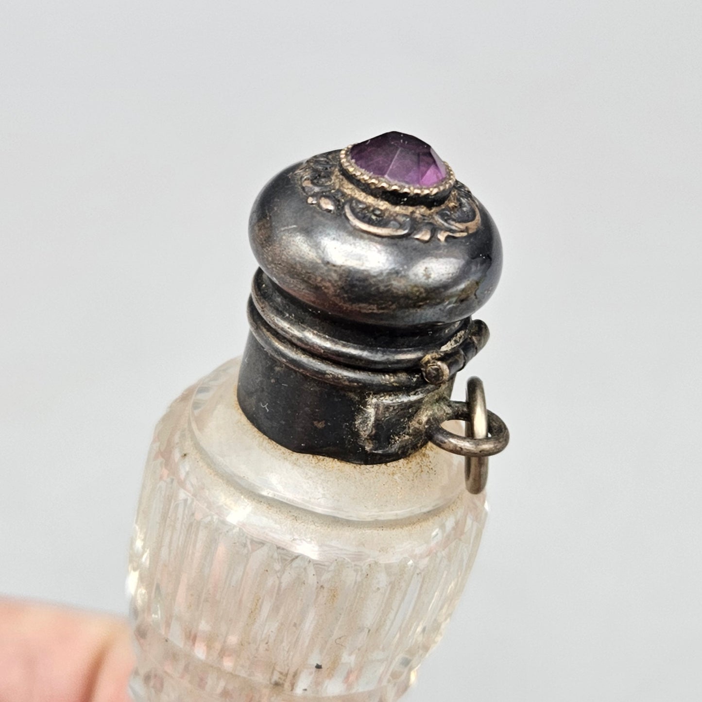 Vintage Crystal Horn Shape Vinaigrette