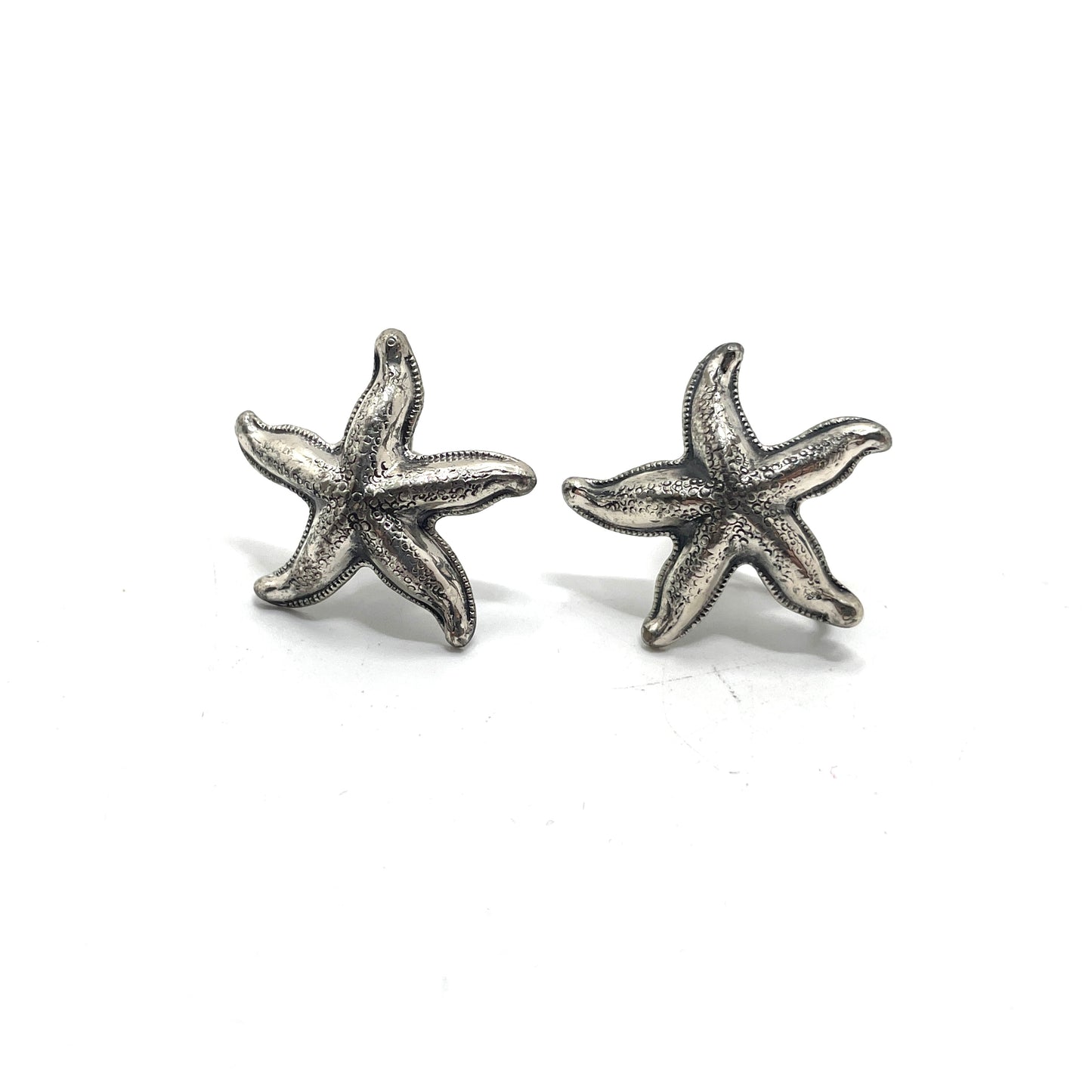 Vintage Beau Sterling Silver Starfish Screw Back Earrings